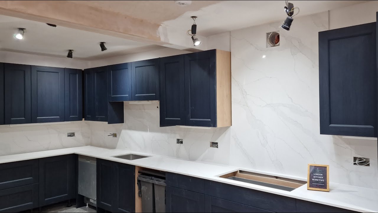 Calacatta Gold quartz kitchen installation video