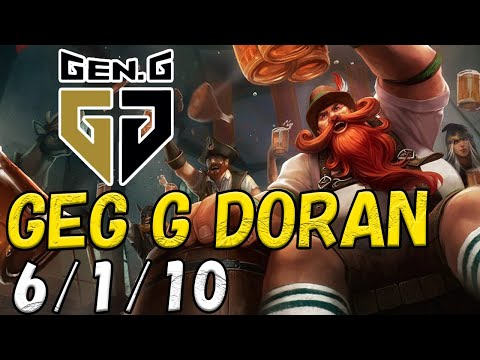 Gen.G Doran グラガス(Gragas) VS オーン(Ornn) TOP patch 12.20 NA RANK