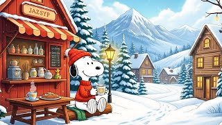 ☕ Snoopy in the Snowy Café ❄️ Relaxing Winter Jazz for Reading, Study & Calm Moments