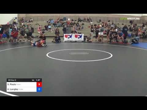 2018 Women's National /Intermediate Girls 55 RR Rnd 3 - Sara Pauls (Team) Vs. Karleigh Langley (Te
