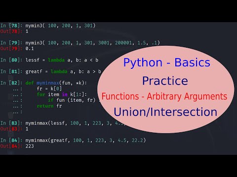 Python Basics 42 Practice Functions Arbitrary Arguments Unionintersection