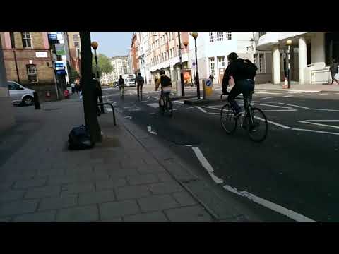 London CYCLISTS VS PEDESTRIANS on a Zebra Crossing | Clerkenwell Road, May 2014