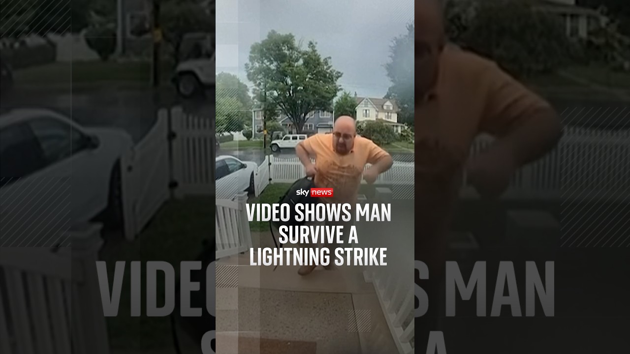 Video: Staten Island man struck by lightning 15-20 feet from car, video shows collapse