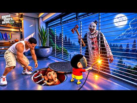 Franklin & Shinchan Escape Serbian Dancing Lady! 😱👻 | GTA 5 Tamil