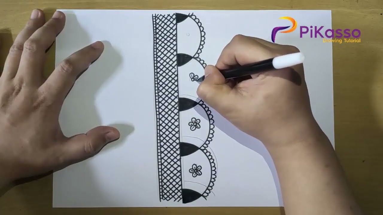 How to Draw Lace Pattern Easy step by step