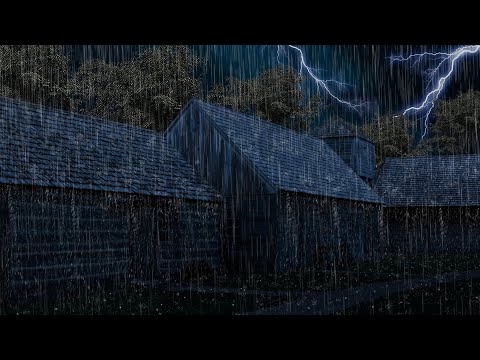 Rain Sounds for Sleeping, Fall Asleep Fast with Heavy Rain & Thunder on a Tin Roof at Night