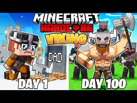 I Survived 100 DAYS as a VIKING in HARDCORE Minecraft!