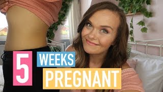 5 WEEKS PREGNANT - EARLY PREGNANCY SYMPTOMS, HOW I FEEL &amp; BELLY SHOT