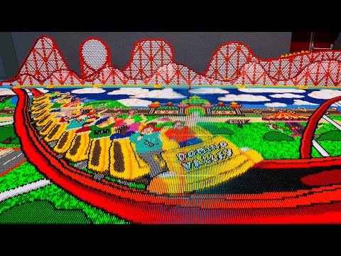 Building the World's Largest DOMINO Roller Coaster! (123,456 Dominoes)