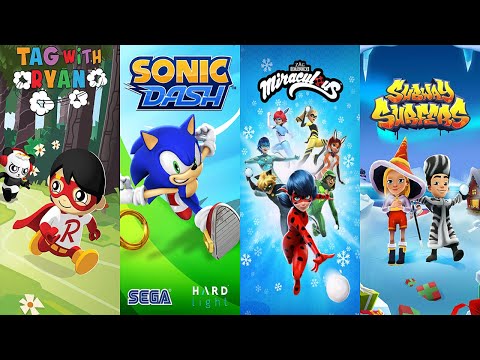 Tag with Ryan vs Sonic Dash vs Miraculous vs Subway Surfers Android Gameplay HD