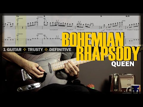 Bohemian Rhapsody | Guitar Cover Tab | Solo Lesson | Live Parts | Backing Track w/ Vocals 🎸 QUEEN