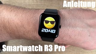 Smartwatch R3 Pro 1,69 Zoll HD Screen - Temperaturmessung, Blutsauerstoff Unboxing & Anleitung
