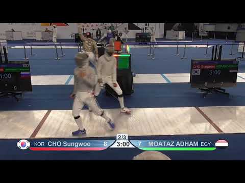 2021 228 Juniors T32 15 M S Individual Cairo EGY WCH RED MOATAZ EGY  vs CHO KOR