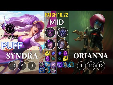 IG Puff Syndra vs Orianna Mid - KR Patch 10.22
