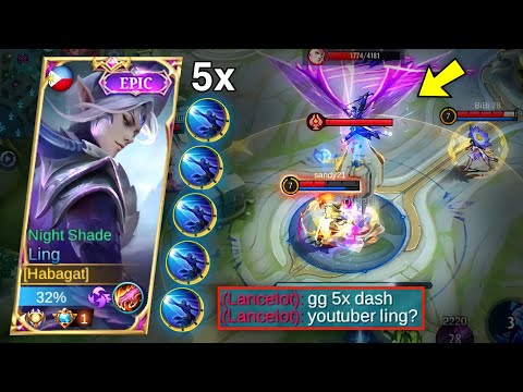 LING FAST HAND 5X COMBO + EZ ROTATION FOR A WINSTREAKKK!!! 😈 - LING MLBB