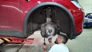 Changing the front air suspension struts on a Tesla Model X