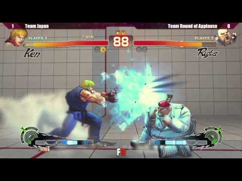 Final Round 18 Ultra Street Fighter 4 3v3 Top 8 Team Japan vs Team Round of Applause