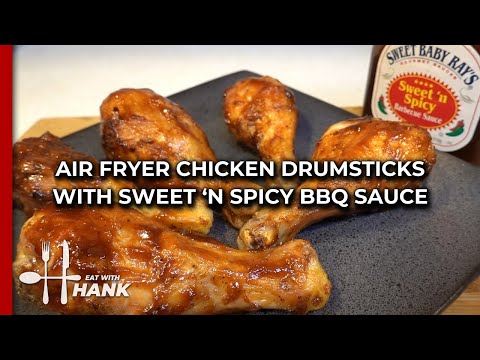 Air Fryer Chicken Drumsticks with Sweet Baby Ray's BBQ Sauce