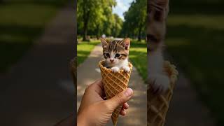 🍦 Ice Cream Cats 🐱 | ASMR Satisfying & Relaxing #shorts #animals  #aiasmr