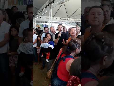 Mutirão do povo, aparecida de Goiânia, colégio caraíbas,pronunciamento do prefeito Leandro vilela 