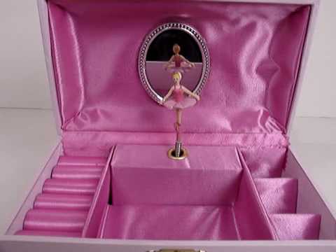 Gorgeous Pink and White Floral Ballerina Musical Jewelry Box - with Custom Song