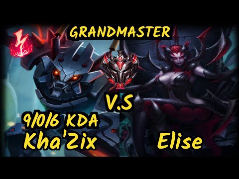 1907 FB Kirei (KHA'ZIX) vs ELISE - 9/0/6 KDA JUNGLE GAMEPLAY - EUW Ranked GRANDMASTER