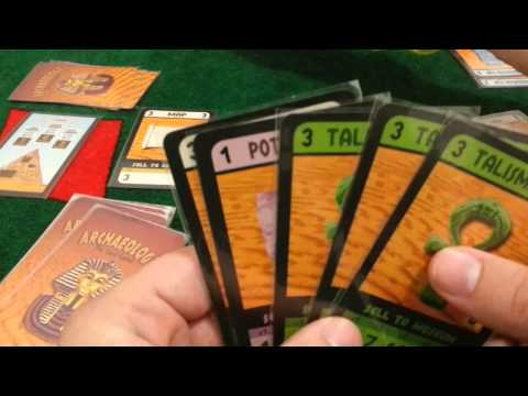 Archaeology: The Card Game. Partida completa passo a passo e em português