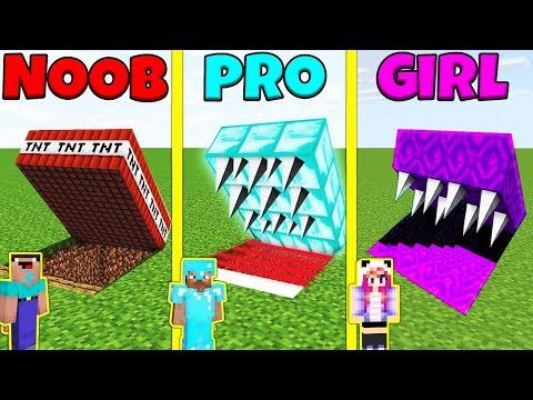TEN - Minecraft Animations - Minecraft Battle: NOOB vs PRO vs GIRL: HIDDEN TRAP CHALLENGE / Animation