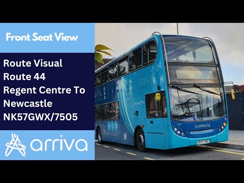 Route Visual: Route 44 | Regent Centre to Newcastle - Arriva North East (NK57GWX/7505)