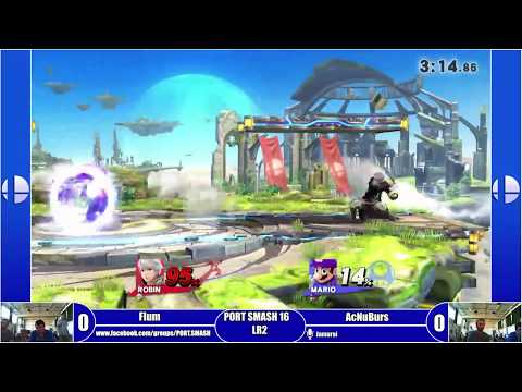 PORT SMASH 16 - Pro Bracket - Flum (Mario) Vs AcNuBurs (Robin)