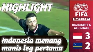 Download lagu Dramatis..!! | Cuplikan Indonesia 3 vs 2 Curacao Leg 1 || menang dengan manis mp3
