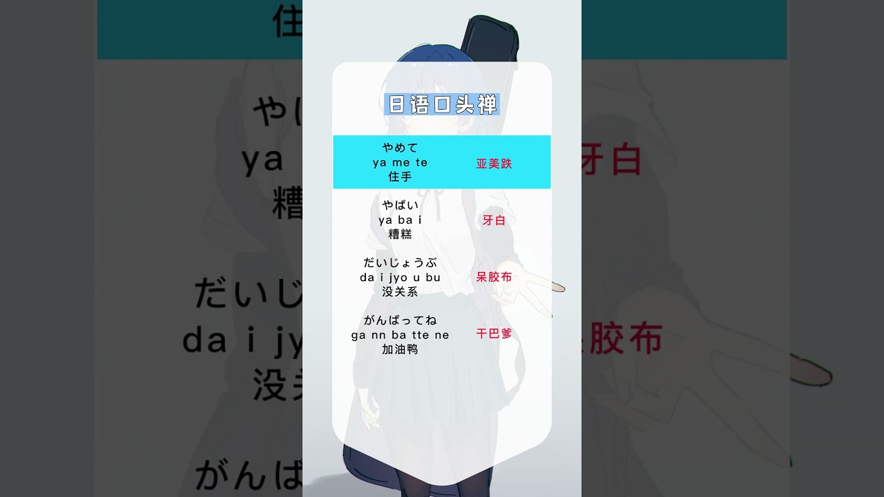 日语动漫口头禅 #日语 #日语学习 #日语单词 #日语教学 #日本語#日语入门#japanese  #分享#nihongo