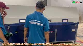 Máy dán veneer 3D hút chân không Holztek dán mặt Bàn ghế lồi lõm Tuyệt đẹp