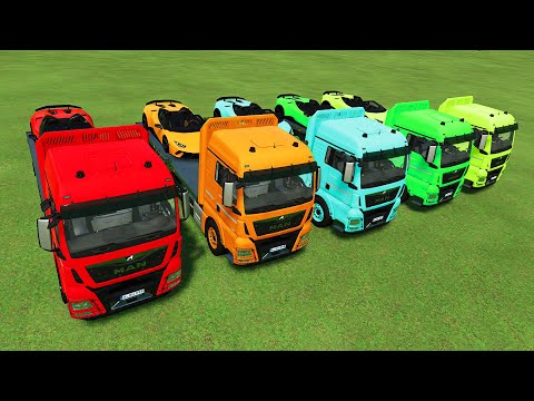 LOAD AND TRANSPORT LAMBORGHINI HURACAN WITH MAN TRUCKS  WITH INTERNATIONAL TRUCKS, POLİCE MOTORCYCLE