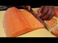 How to cut a salmon for sushi,,come tagliare salmone per sushi,,