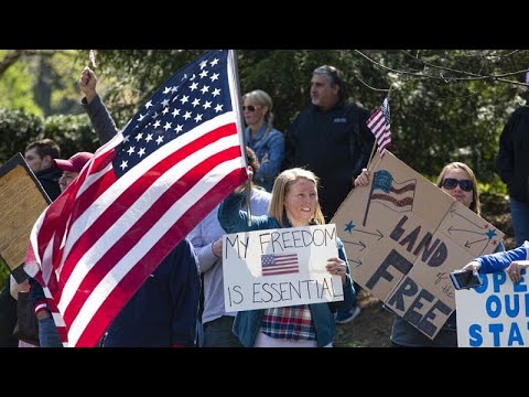 مظاهرات في ولايات أميركية ضد الحجر رغم تصدر البلاد لأرقام الوفيات والمصابين بكورونا…