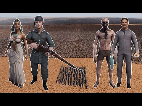 Cleopatra Egyptian German WW2 Soldiers VS Tesla Zombie Knight - Ultimate Epic Battle Simulator 2