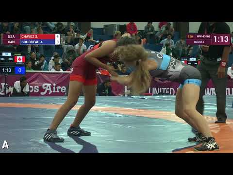 Round 3 WW - 43 kg: S. CHAVEZ (USA) df. A. BOUDREAU (CAN) by VSU, 11-0