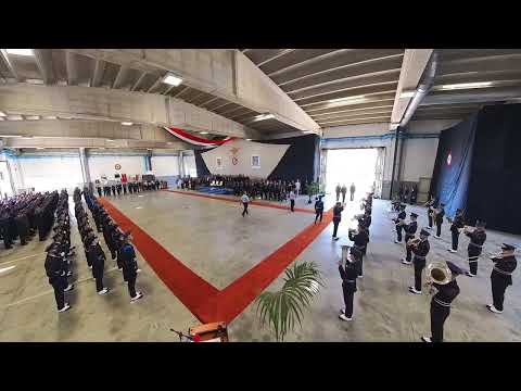 Fanfara dell'Aeronautica Militare nell'aeroporto di Poggio Renatico