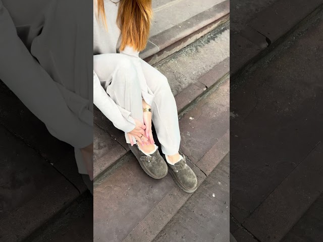 Чоботи жіночі шкіряні байка хутро 592641 Чорний Угги жіночі замшеві хутро 590634 Коричневі