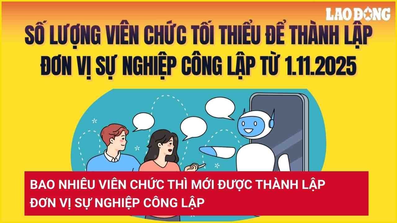 Bao nhiêu viên chức thì mới được thành lập đơn vị sự nghiệp công lập?