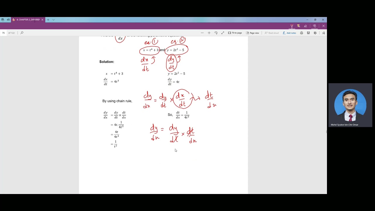 DBM20023: Chapter 2 - Parametric Equation & Implicit Differentiation