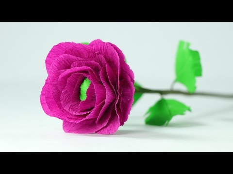 How to Make Handmade Crepe Paper Flowers -  Easy Step by Step DIY Tutorial