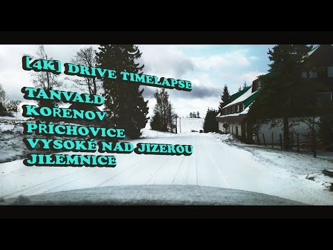 [4K] Driving CZ (3x) Tanvald - Kořenov - Příchovice - Vysoké nad Jizerou - Jilemnice