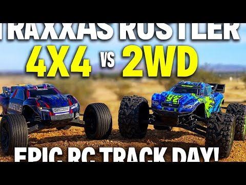 TRAXXAS Rustler 4x4 vs 2WD – EPIC RC Track Day! Big Air, Wild Flips & Carnage