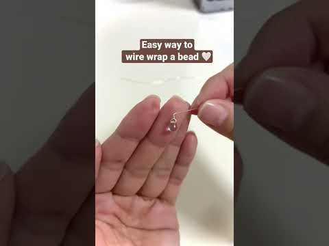 【刺繡飾物小技巧#2】自製配件！簡單地用銅線繞著珠子～Easy way to wire wrap a bead🤍#shorts #wirewrap #accessories