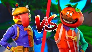 durr burger vs tomato head pizzeria fortnite food fight - fortnite composer le numero de durr burger