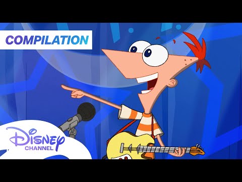 Phineas and Ferb | Iconic Songs That Go HARD Compilation! 🎸❤️💚 | @disneychannelanimation