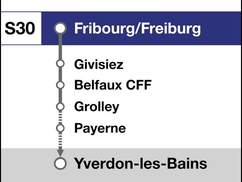 SBB CFF Ansagen/annonces » S30 Fribourg/Freiburg —Payerne— Yverdon-les-Bains (2023) | SLBahnen