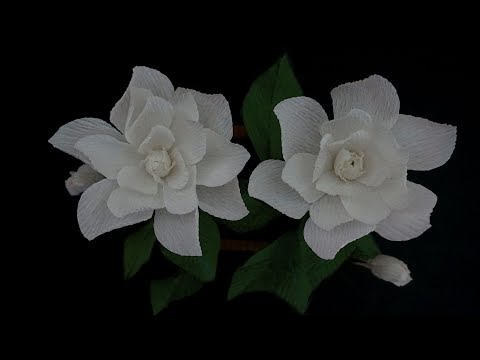 How To Make Paper Flowers Crepe - White Gardenia Flower - Gift Items